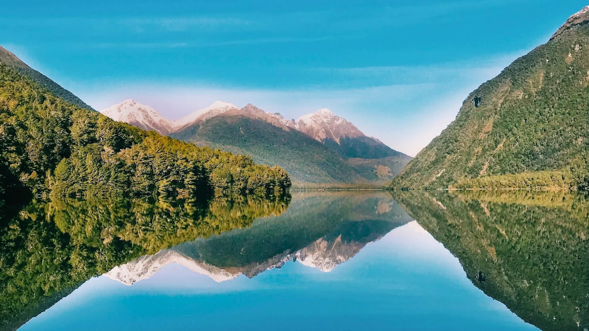 Water en fjorden in Fiordland National Park, Nieuw-Zeeland