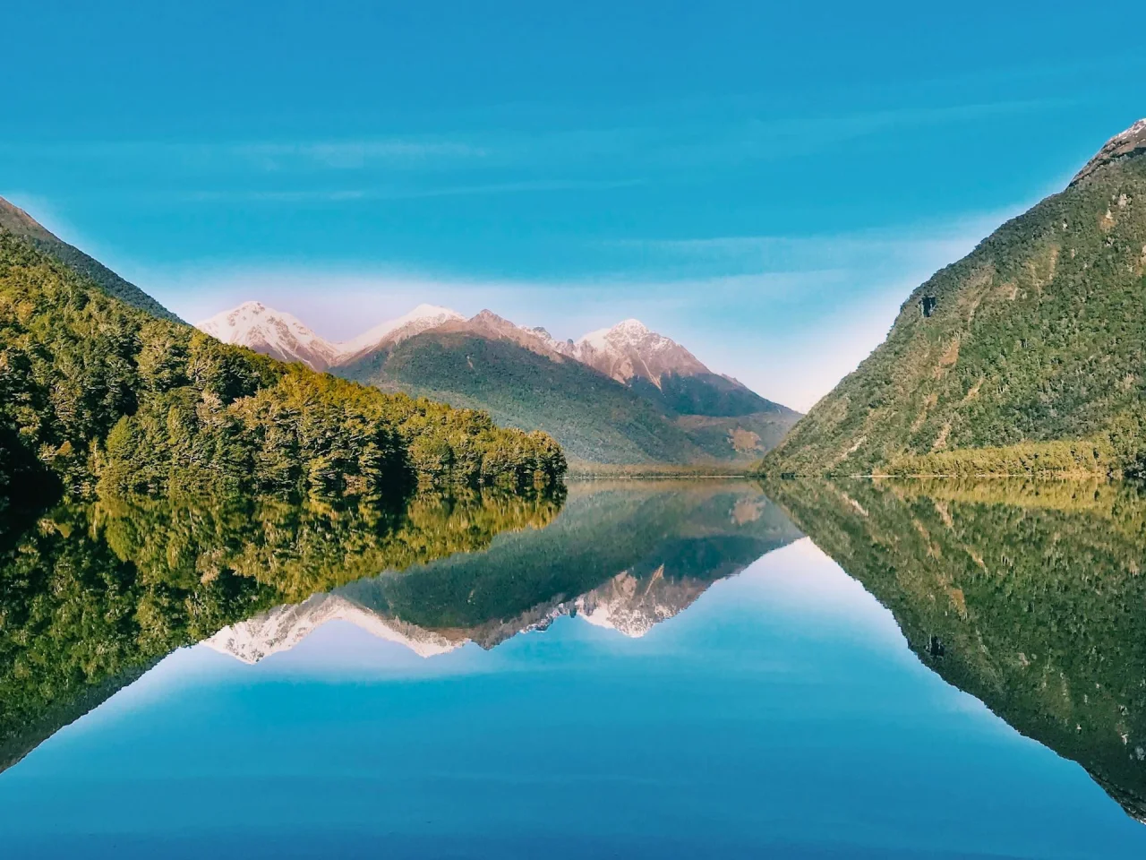Water en fjorden in Fiordland National Park, Nieuw-Zeeland