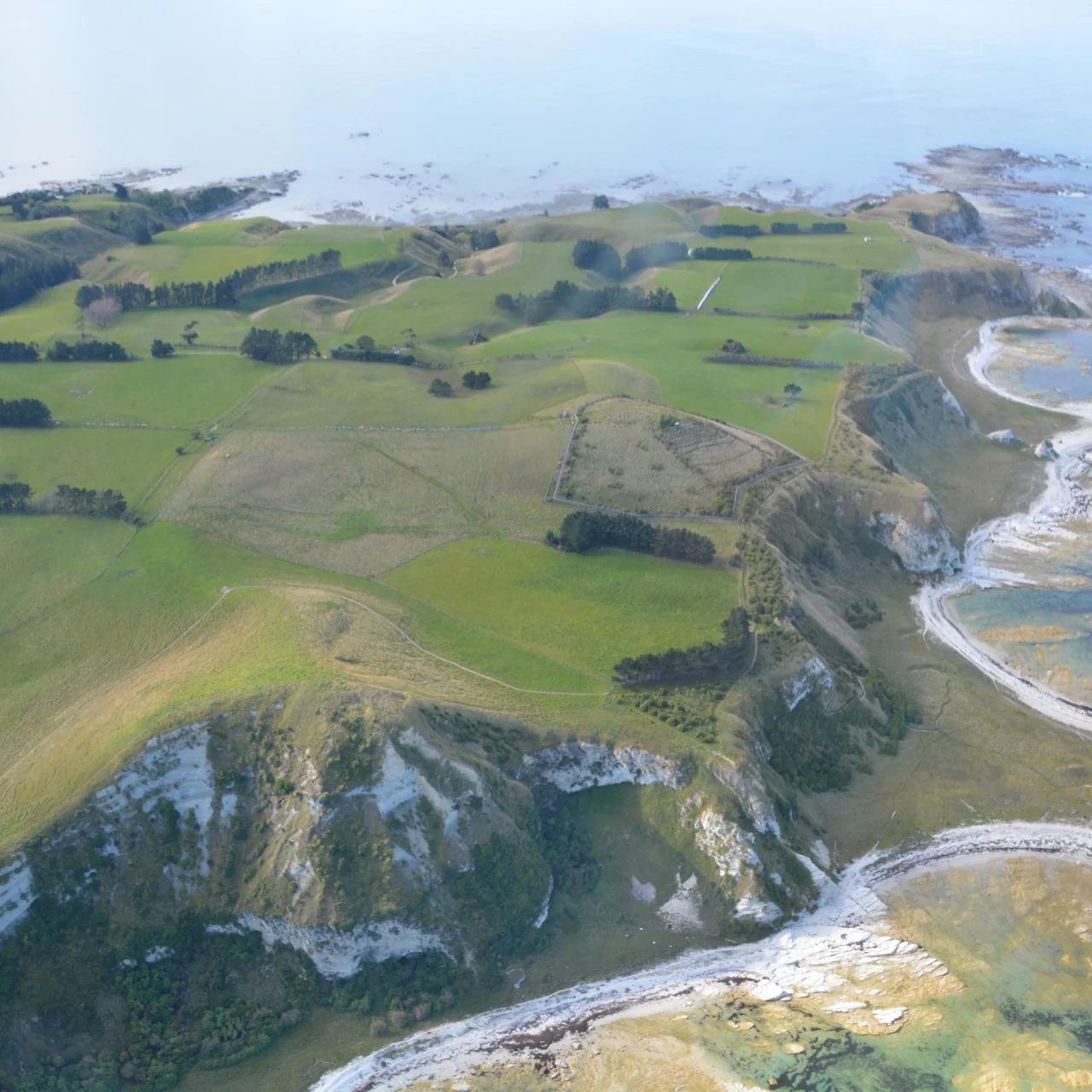 Het schiereiland Kaikoura vanuit de lucht